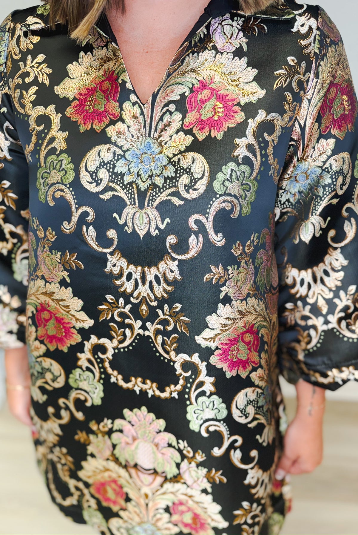 Painted in Fall floral mini dress, women's dress from Aurea Lux Collective boutique in Lawton, OK, image 5 of 5