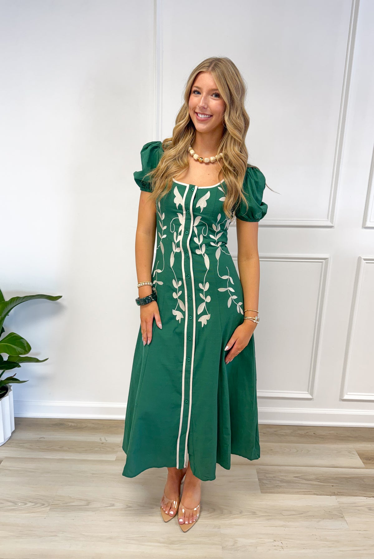 Green Ivy Lane dress, women's dress from Aurea Lux Collective boutique in Lawton, OK, image 1 of 4