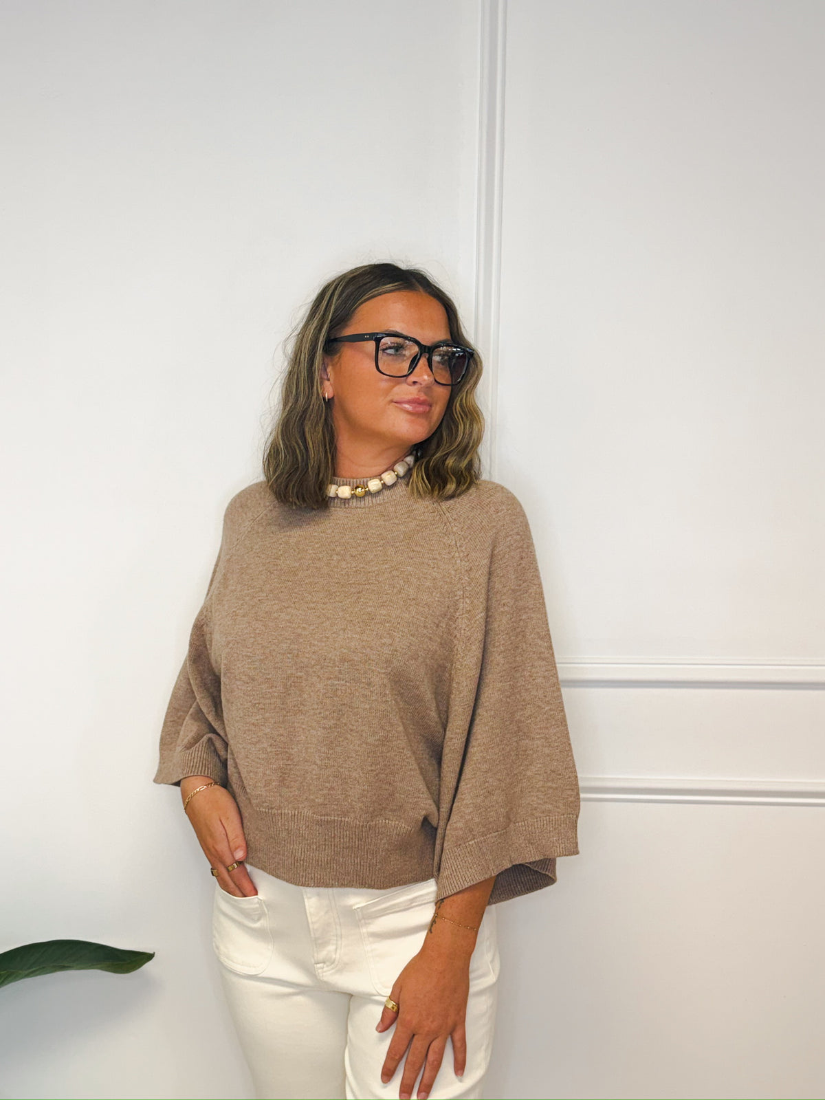Cozy Up soft mocha sweater, women's sweater from Aurea Lux Collective boutique in Lawton, OK, image 1 of 4