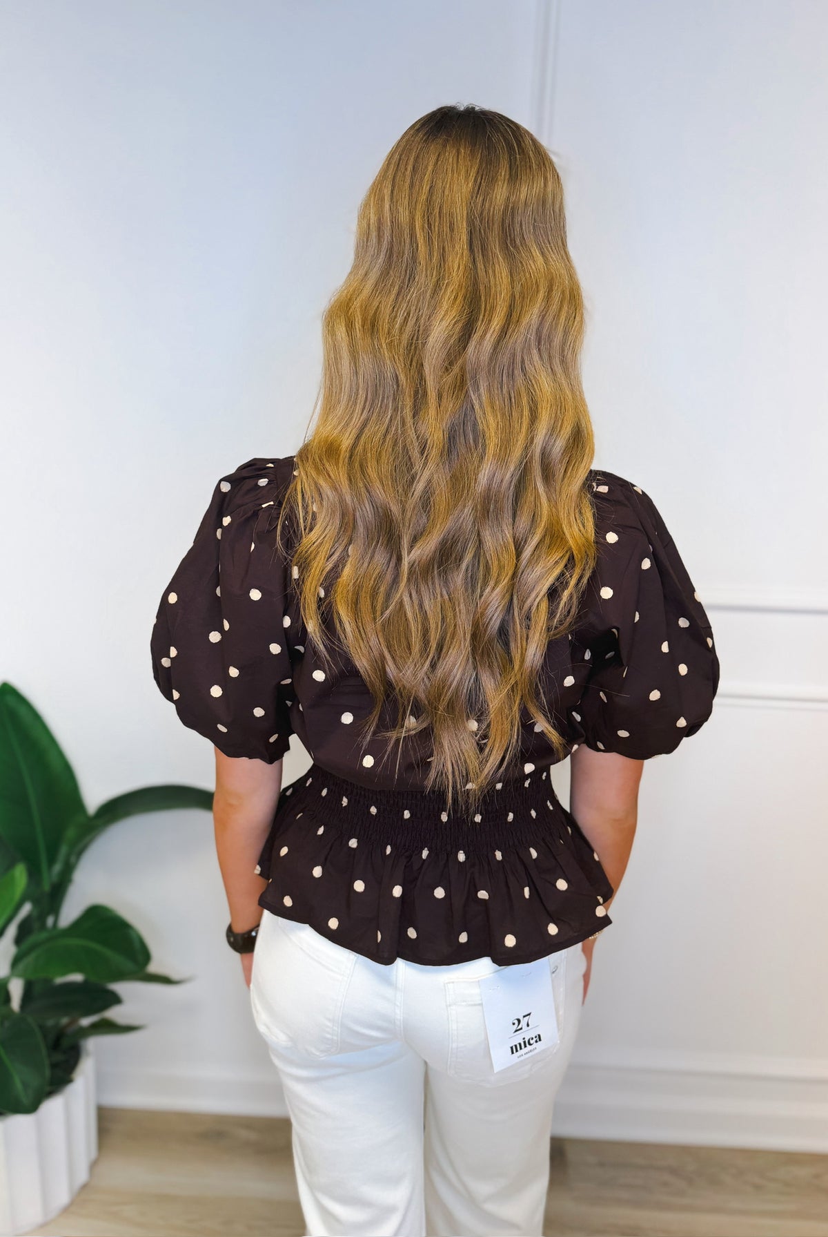 Sweet Spot polka dot top, women's top from Aurea Lux Collective boutique in Lawton, OK, image 3 of 4