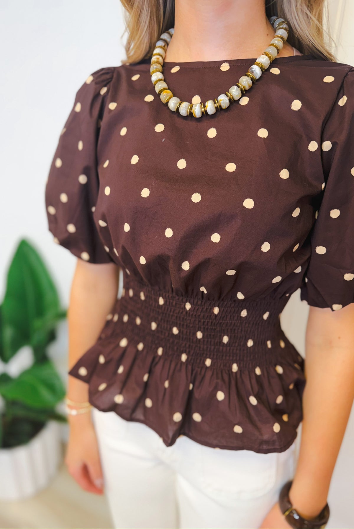 Sweet Spot polka dot top, women's top from Aurea Lux Collective boutique in Lawton, OK, image 4 of 4