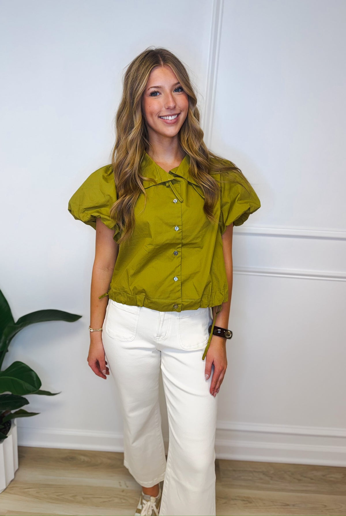 Front & Center cream jeans, women's pants from Aurea Lux Collective boutique in Lawton, OK, image 5 of 6