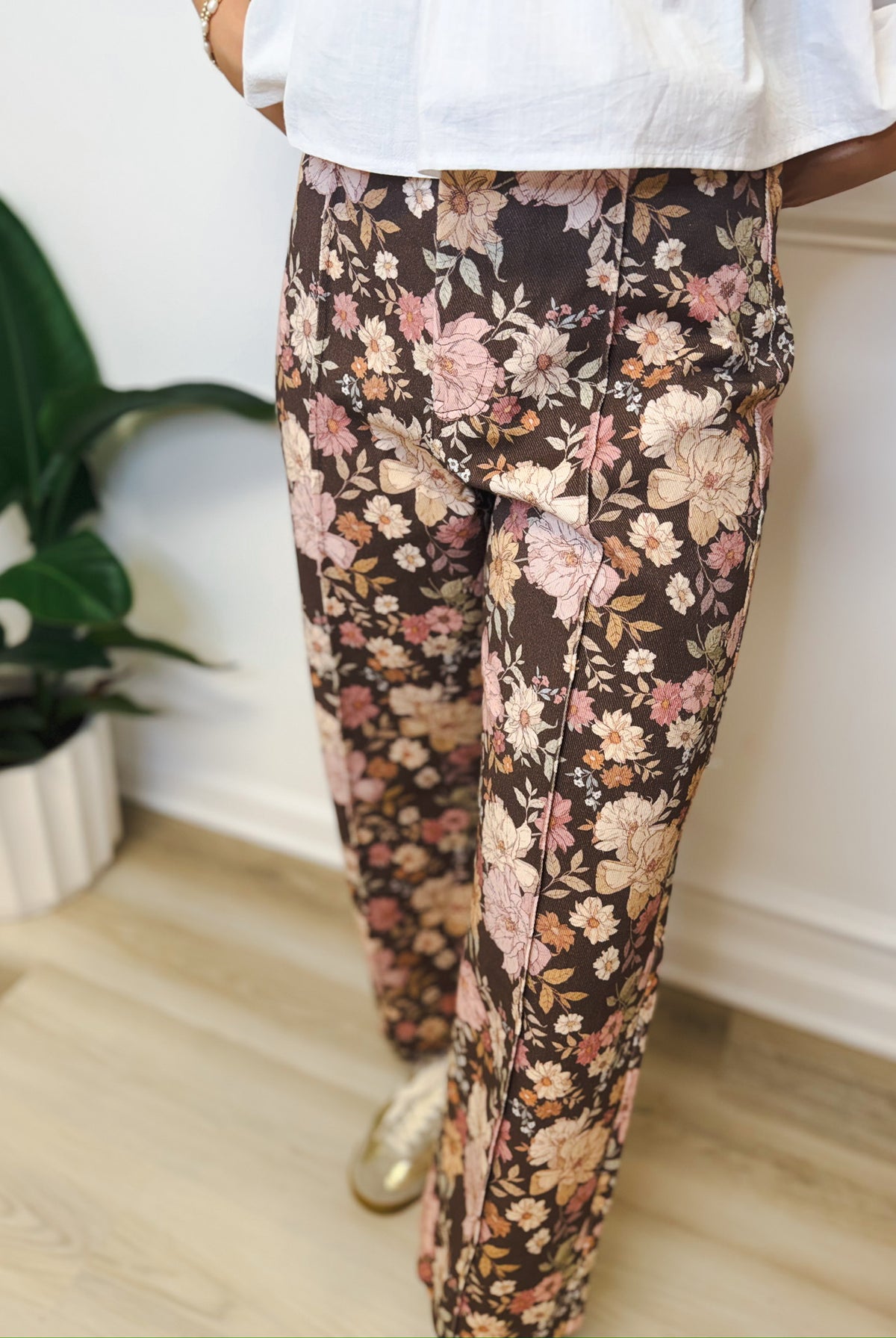 Vintage Bloom floral jeans, women's pants from Aurea Lux Collective boutique in Lawton, OK, image 2 of 4
