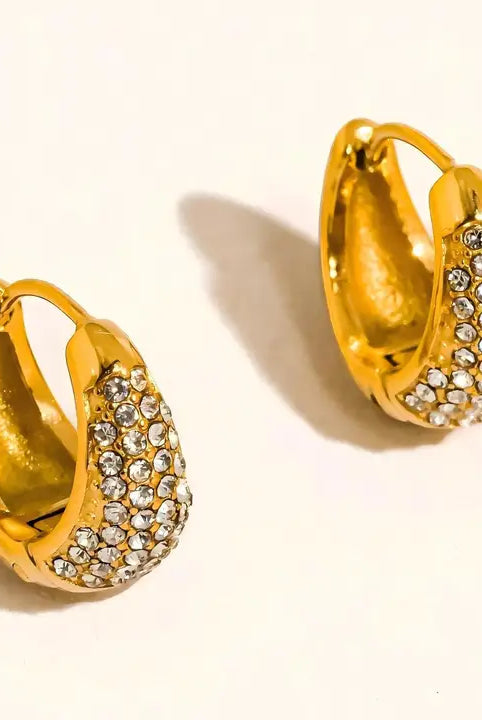 CRYSTAL TEARDROP HOOP EARRINGS - Earrings