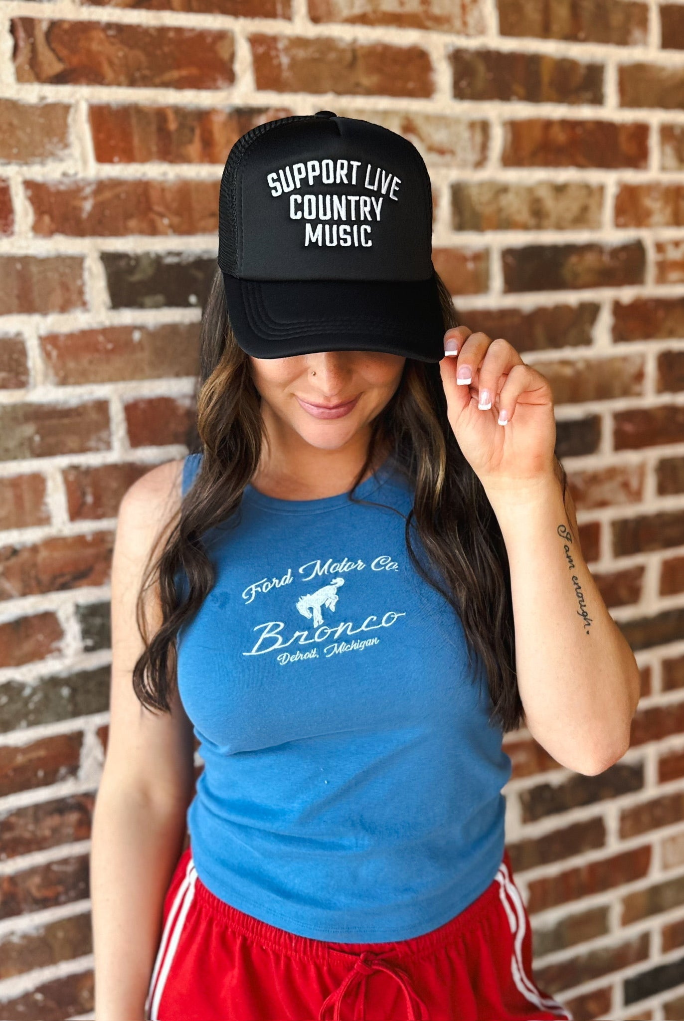 ’SUPPORT LIVE COUNTRY MUSIC’ BLACK TRUCKER HAT - HAT