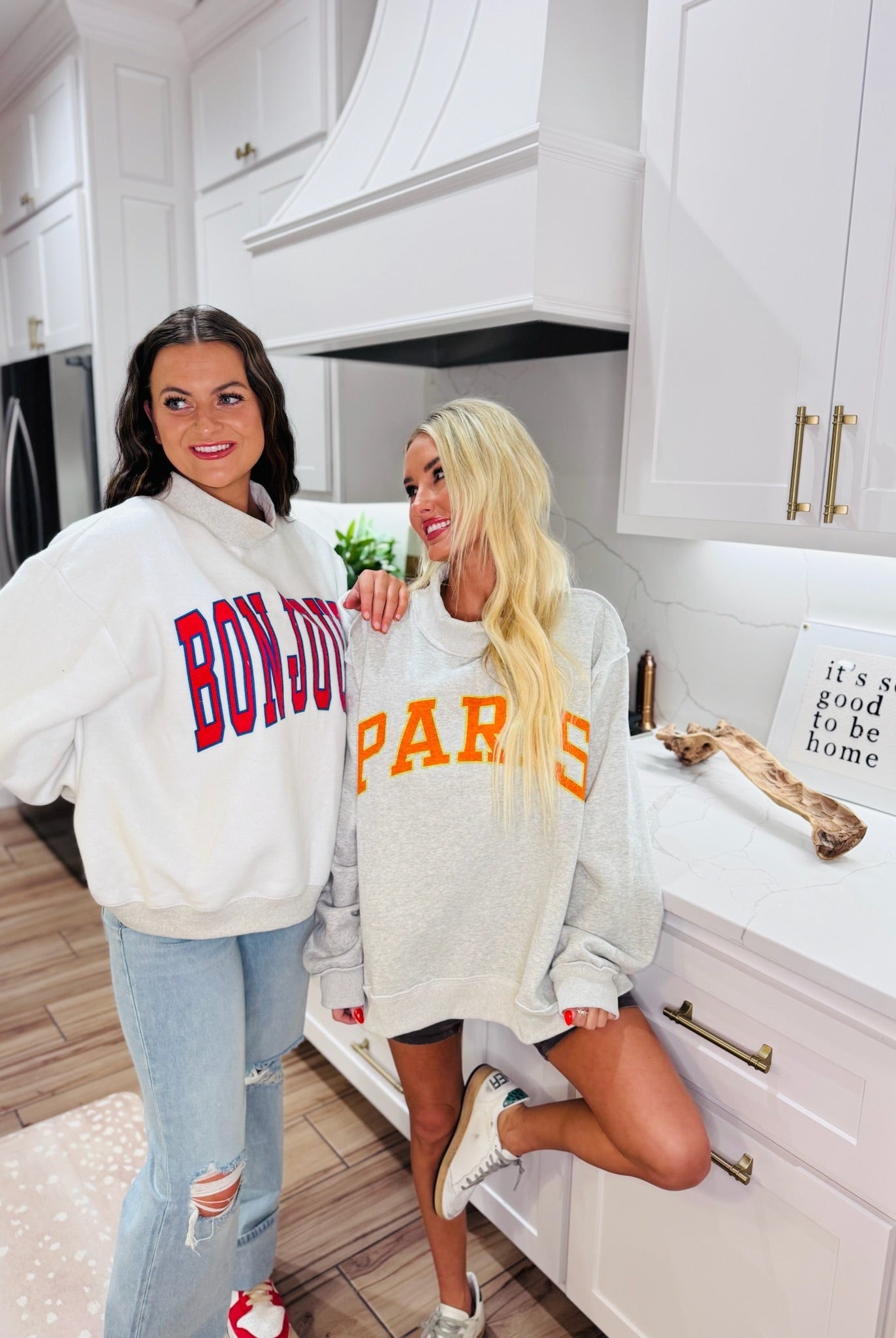 HEATHER GREY REVERSIBLE MOCKNECK SWEATSHIRT- PARIS & BONJOUR - Tops