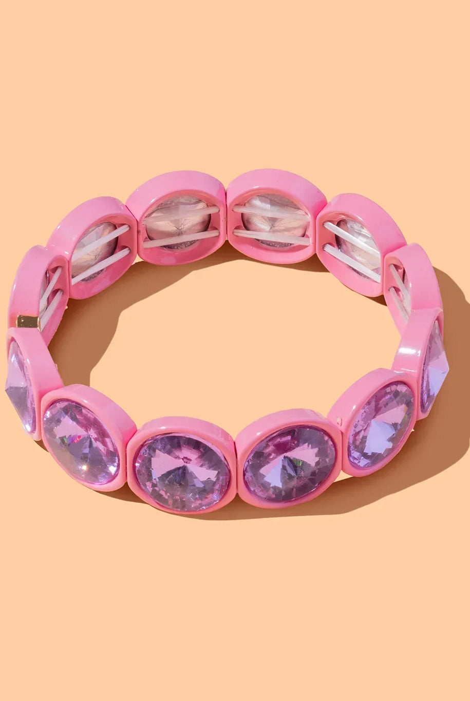 Elise Beaded Bracelet displayed with a stretch design, offering a flexible fit and versatility for any wrist size.