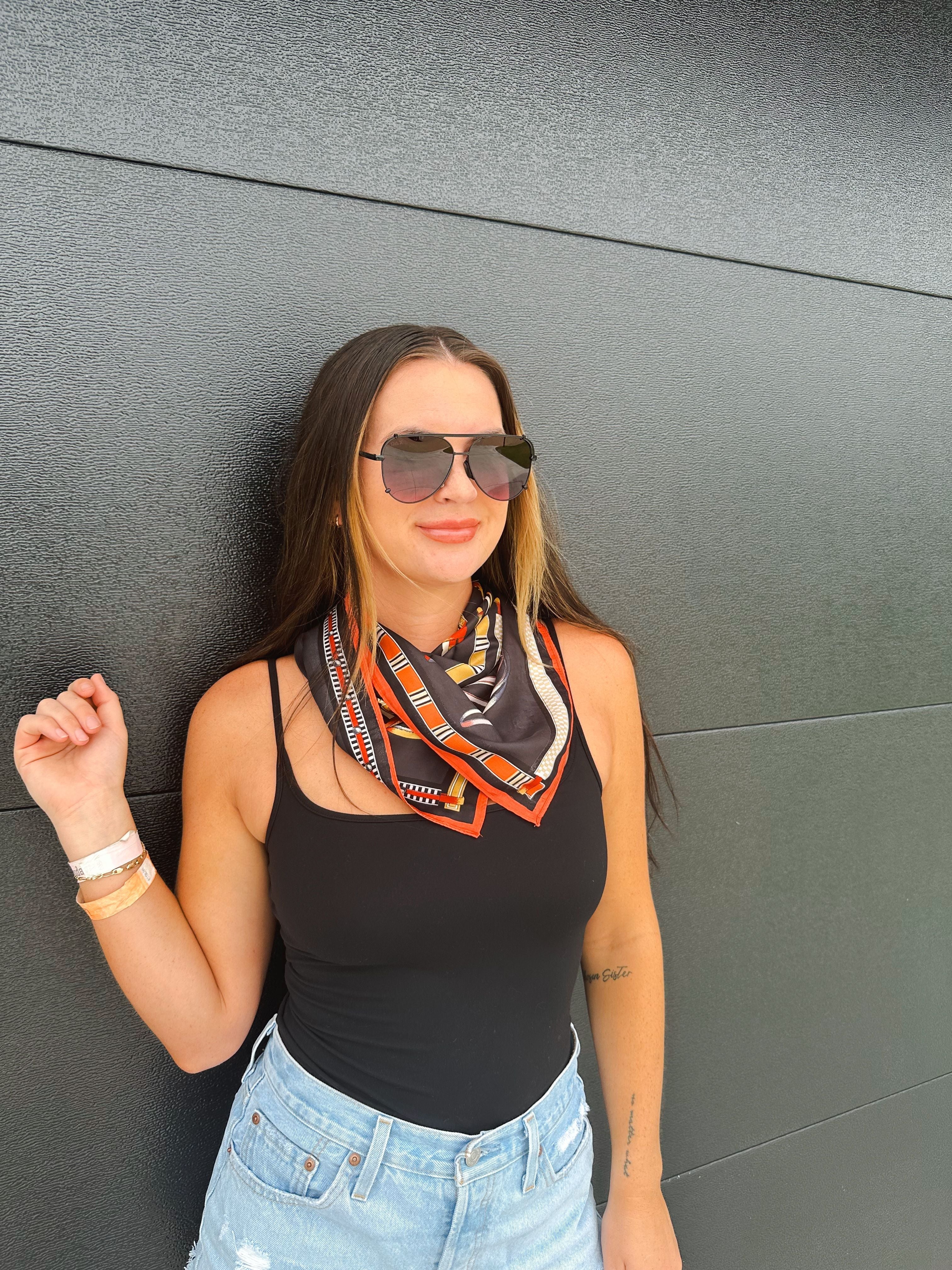 SILK SQUARE SCARF WITH EQUESTRIAN SADDLE PRINT