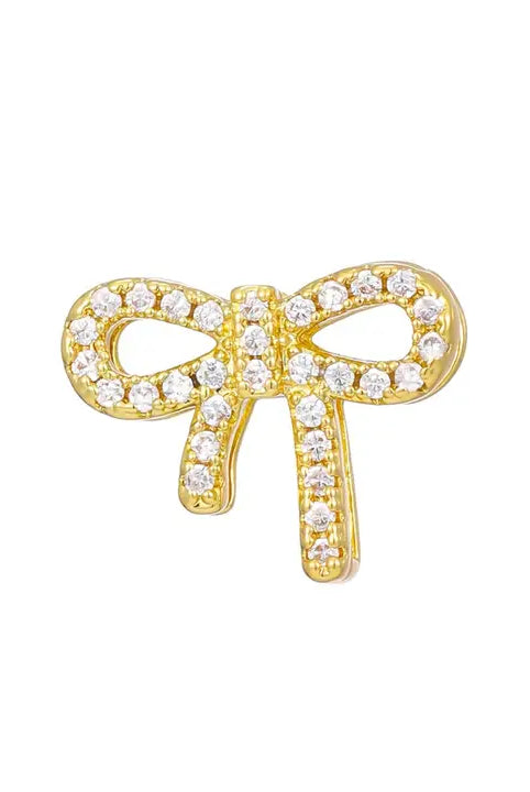 GEMELLI GOLD & SILVER PLATED SLIDER CHARM WITH CZ DETAILING - BOW - Bracelet