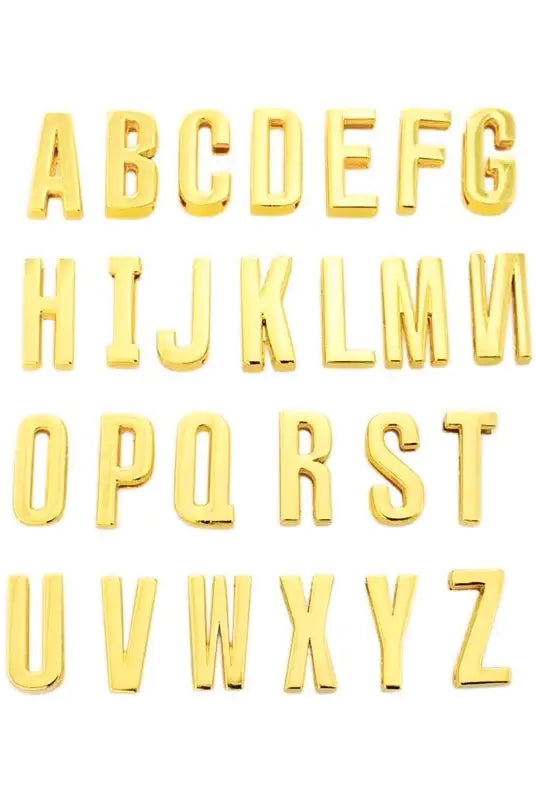 GOLD SLIDE ON SCARF INITIALS- 18K GOLD PLATED INDIVIDUAL