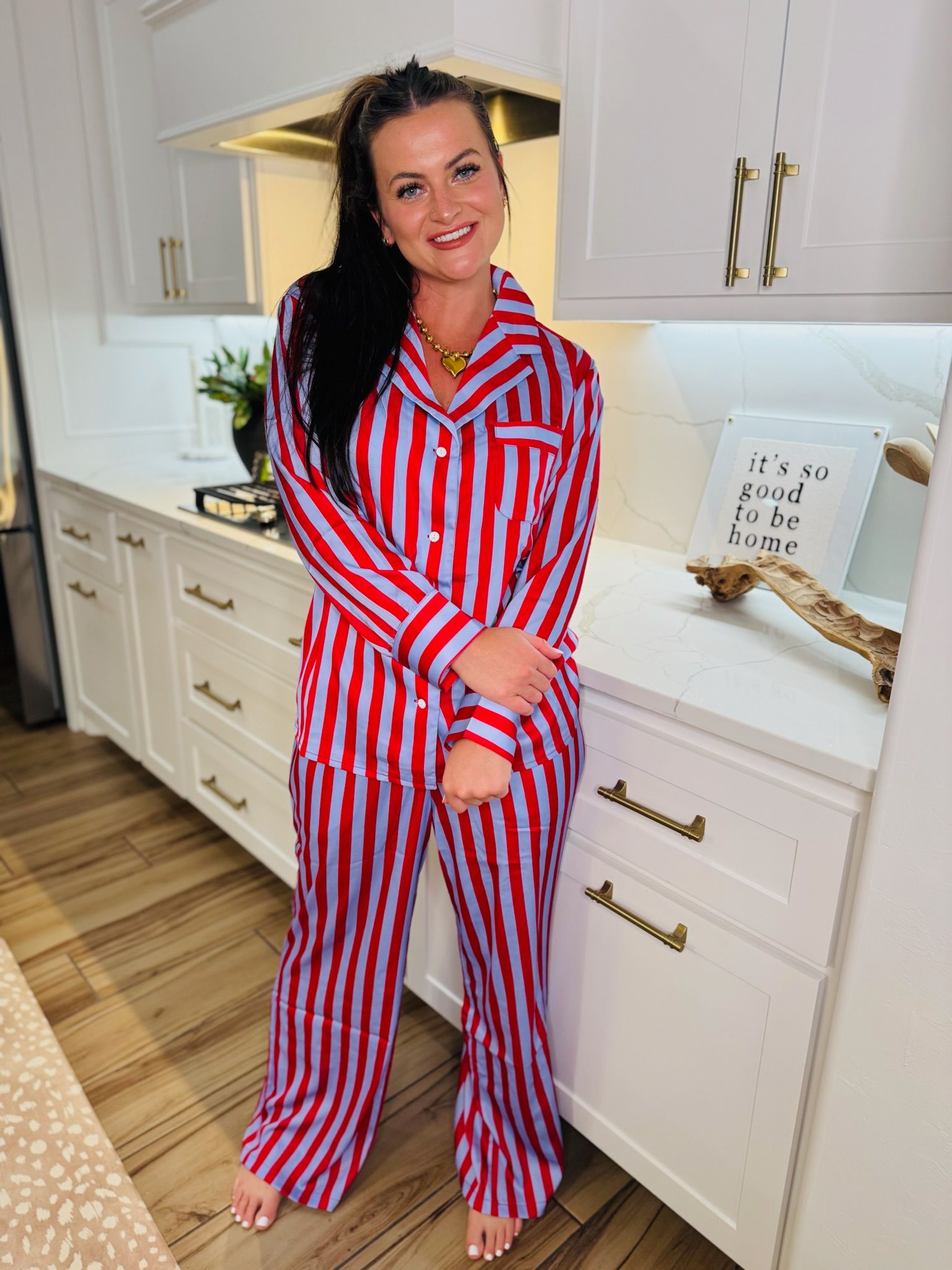 LILAC STRIPED SATIN CUTE PJ SET BY KATYDID