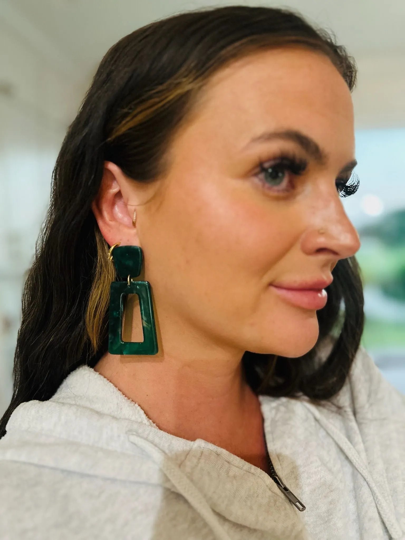 KENNEDY STATEMENT EARRINGS FORREST GREEN BY LINNY CO - Earrings