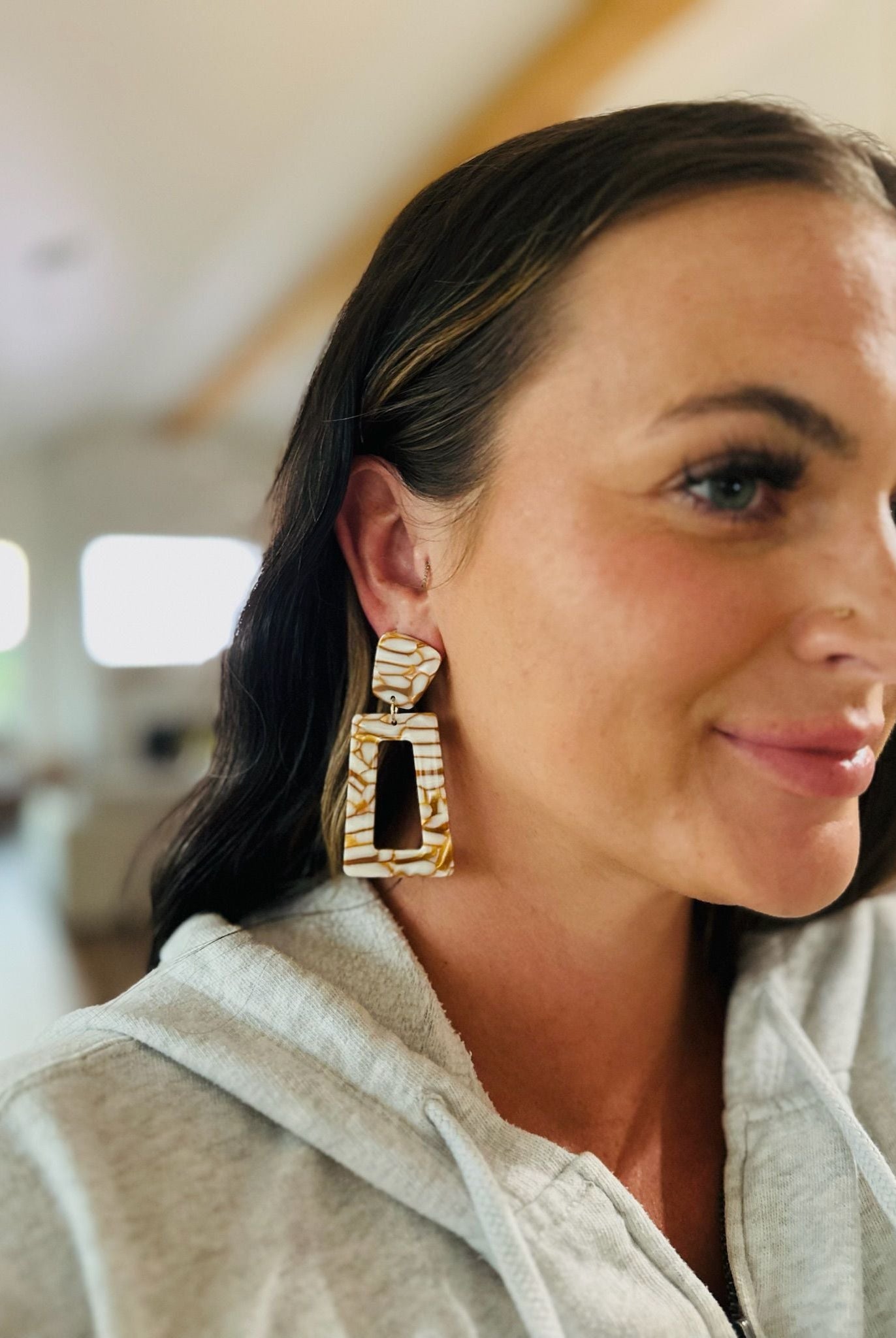 KENNEDY STATEMENT EARRINGS- DESERT SAND BY LINNY CO - Earrings