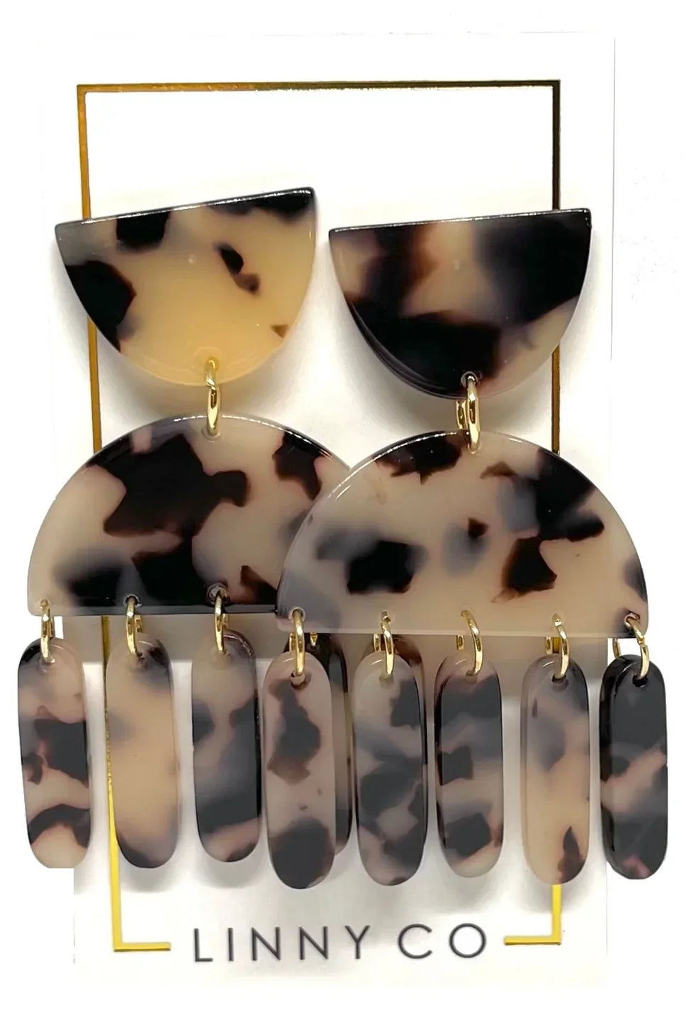 JULIA STATEMENT TORTOISE EARRINGS BY LINNY AND CO - BROWN TORTOIE - Earrings