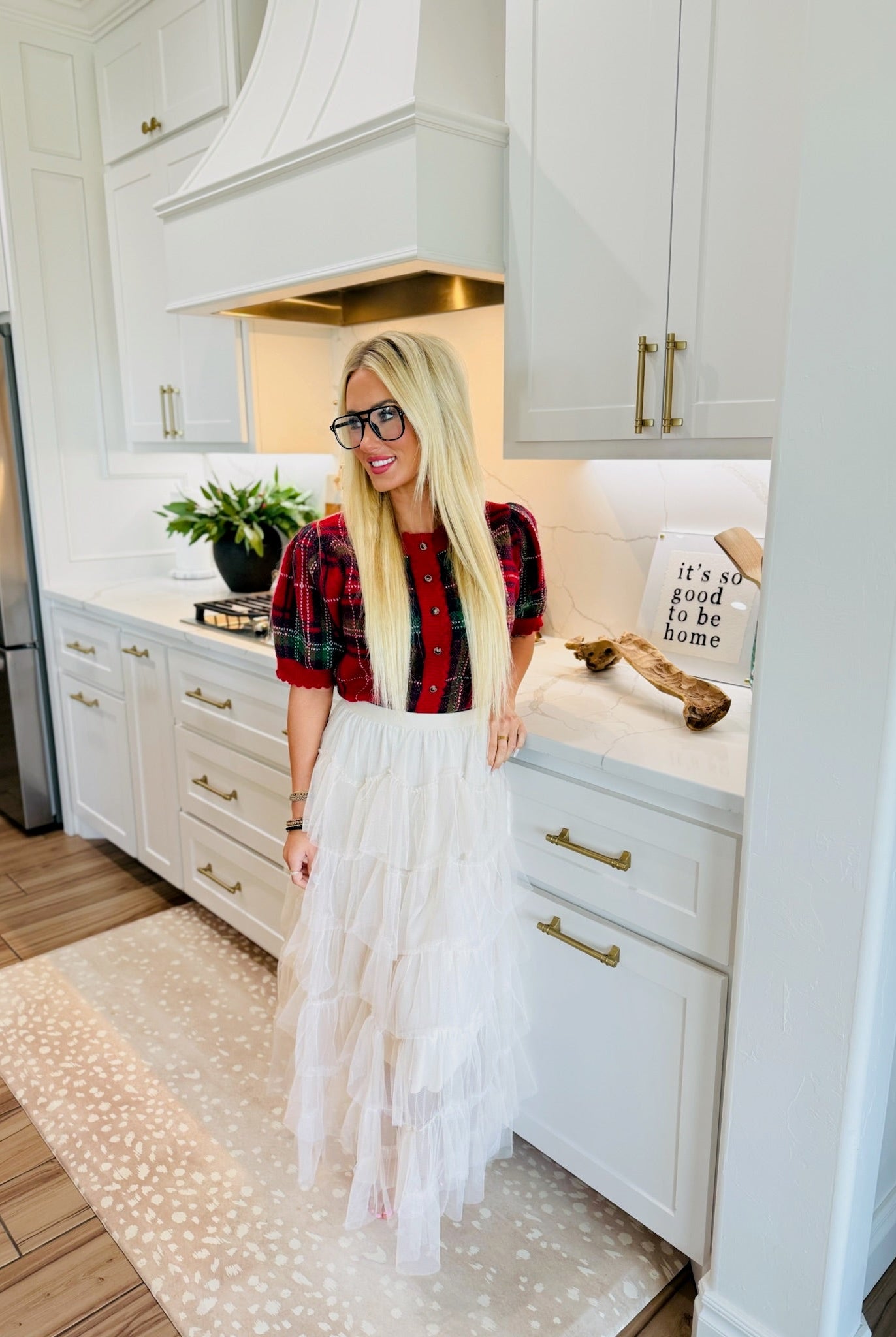 PALE TAUPE TIERED RUFFLE MESH MIDI SKIRT - Bottoms