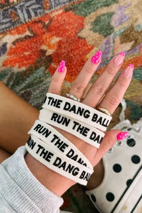 RUN THE DANG BALL EMBROIDERED BRACELET - Bracelet