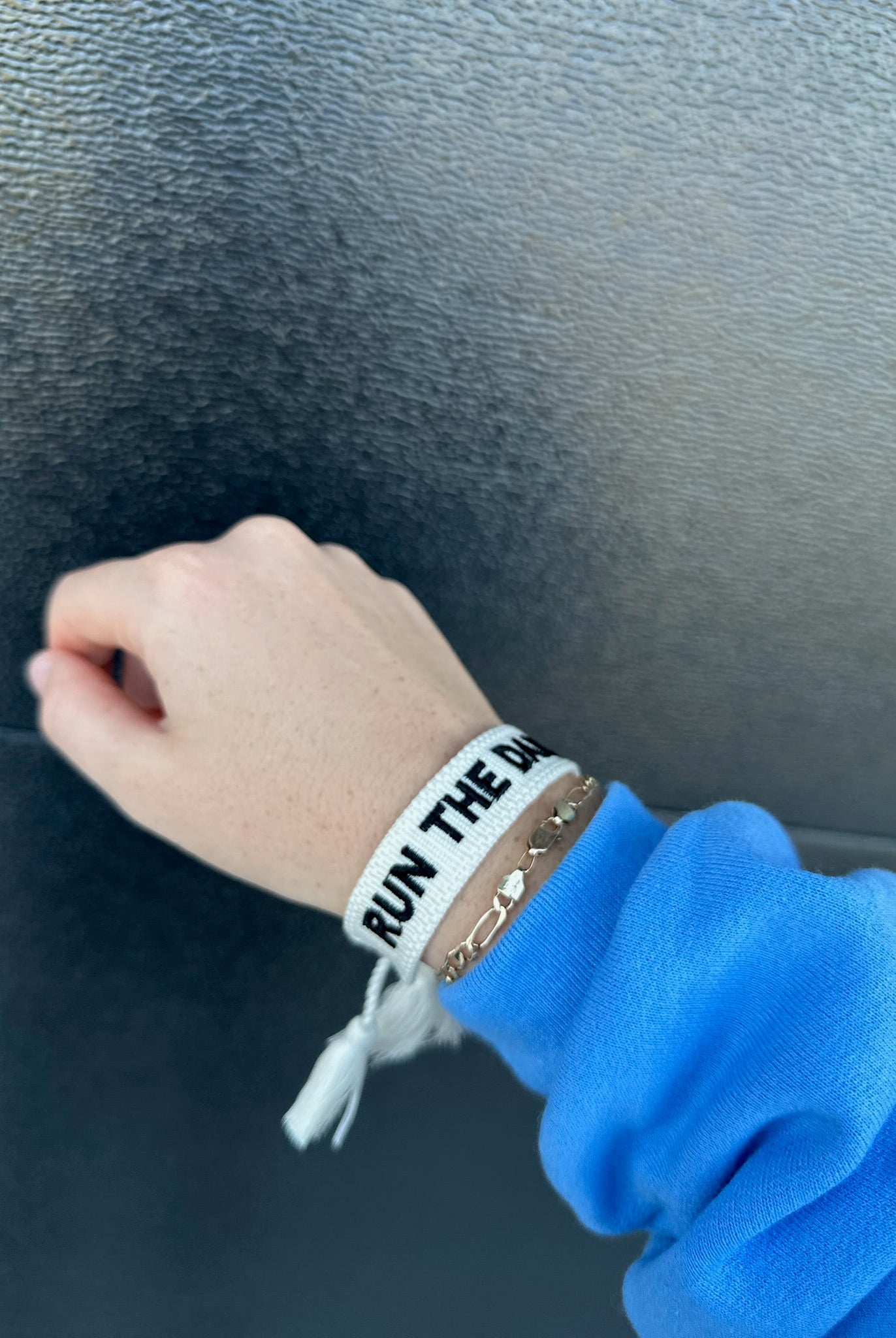 RUN THE DANG BALL EMBROIDERED BRACELET - Bracelet