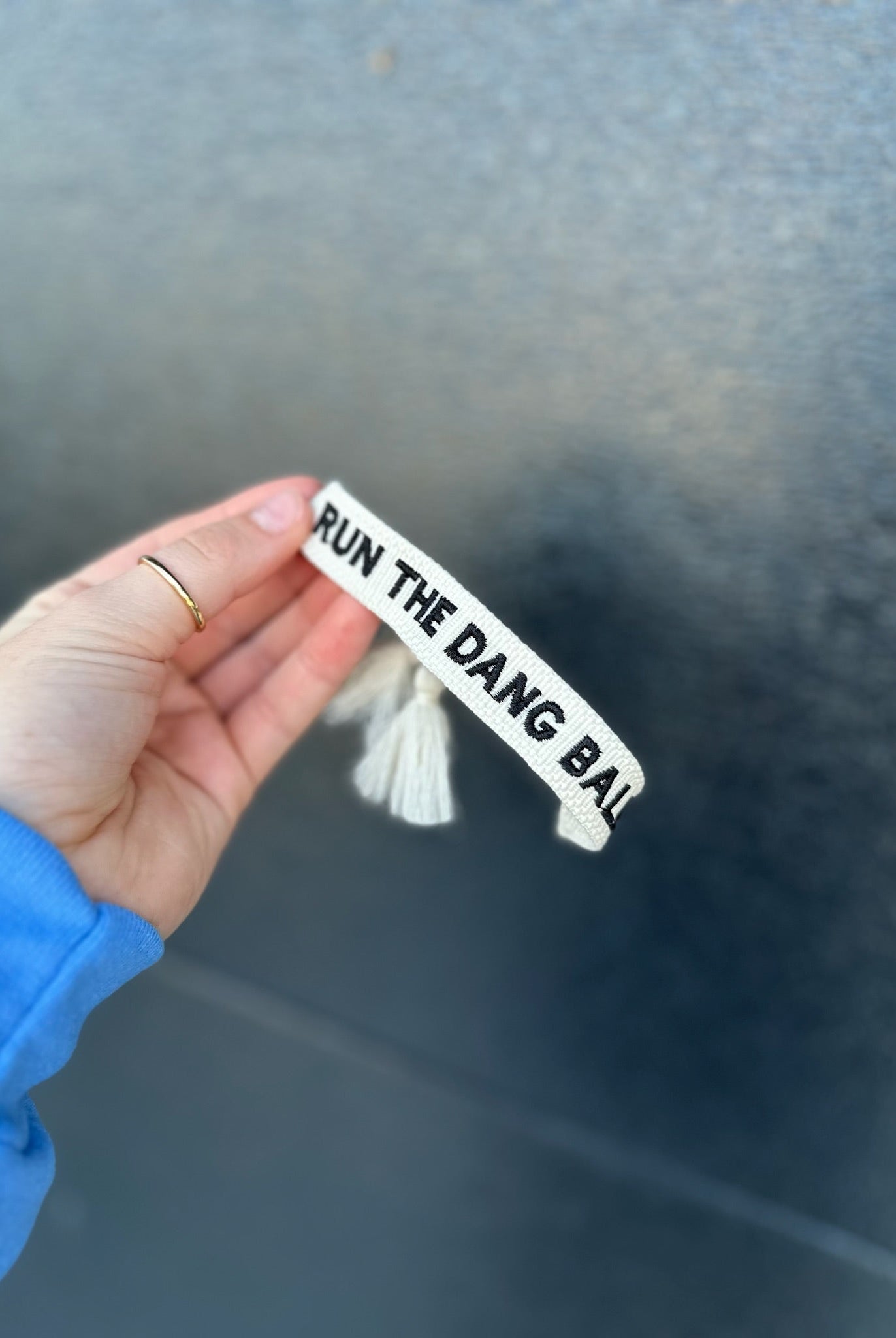 RUN THE DANG BALL EMBROIDERED BRACELET - Bracelet