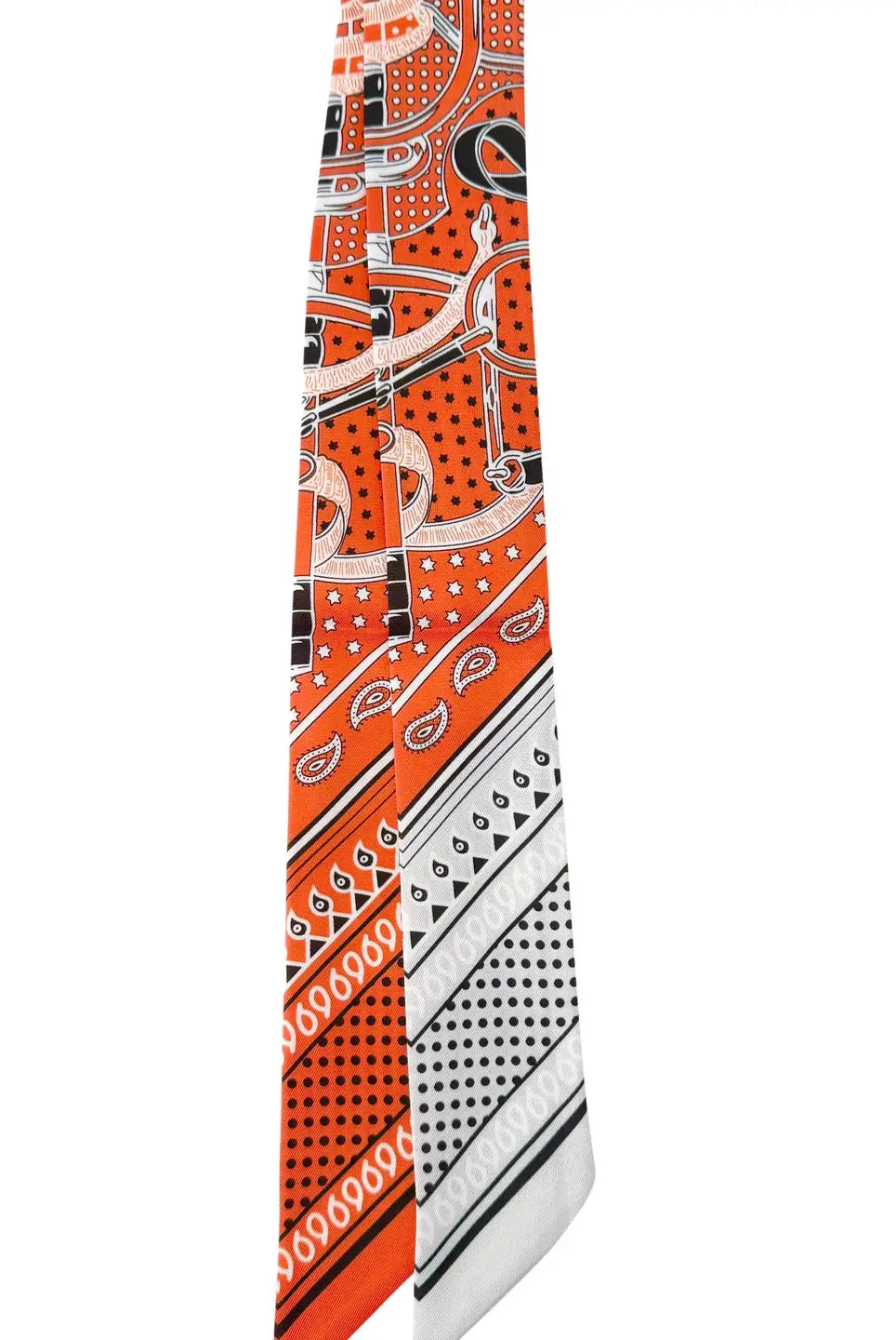 SATIN SCARF FOR INITIALS OR CHARM BRACELET AND/OR NECKLACE - ORANGE