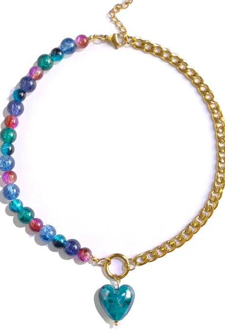 HALF AND HALF HEART NECKLACE - Necklaces