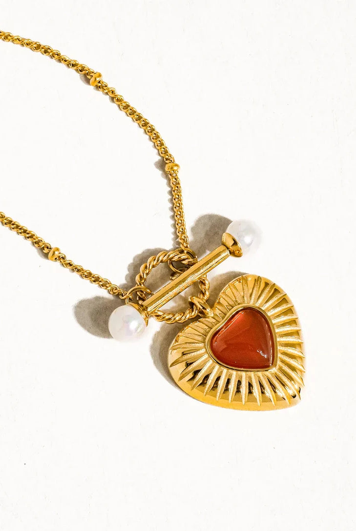 18k NON-TARNISH VINTAGE HEART CHAIN NECKLACE - Necklaces