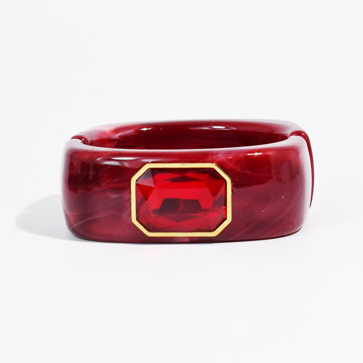 The Gemma cuff bracelet in ruby, women's bracelet from Aurea Lux Collective boutique in Lawton, OK