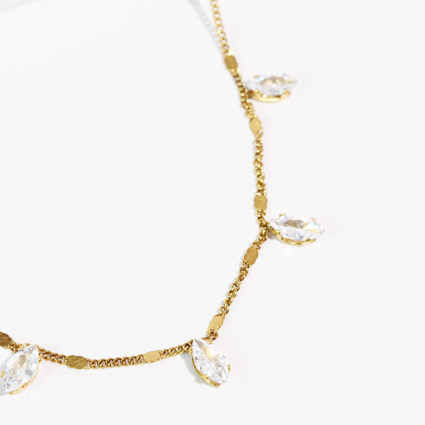 Golden spark waterproof necklace, women's necklace from Aurea Lux Collective boutique in Lawton, OK, image 2 of 2