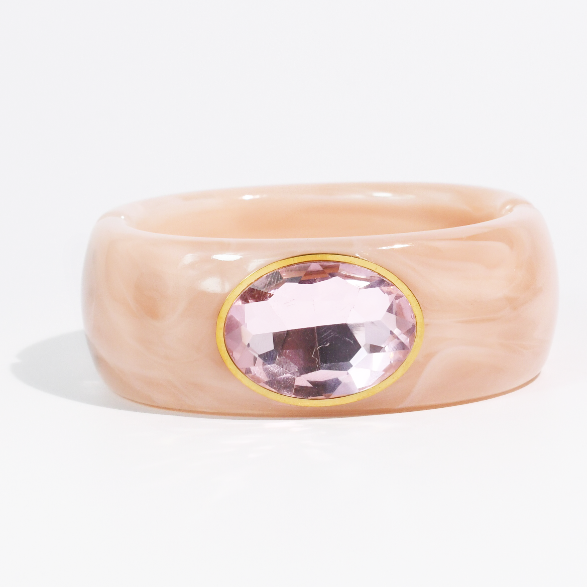 Gemstone resin cuff bracelet, women's bracelet from Aurea Lux Collective boutique in Lawton, OK, image 4 of 7