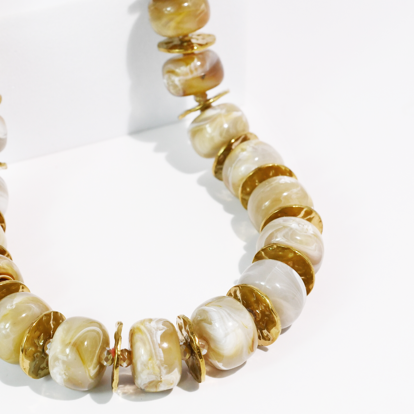 Golden marble necklace waterproof, women's necklace from Aurea Lux Collective boutique in Lawton, OK, image 2 of 2