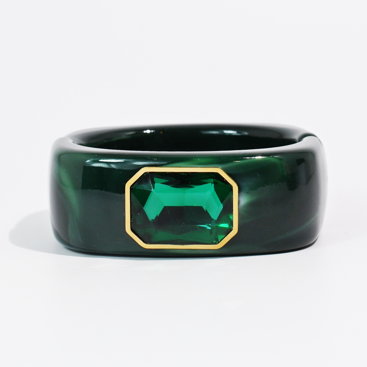 The Gemma cuff bracelet in emerald, women's bracelet from Aurea Lux Collective boutique in Lawton, OK