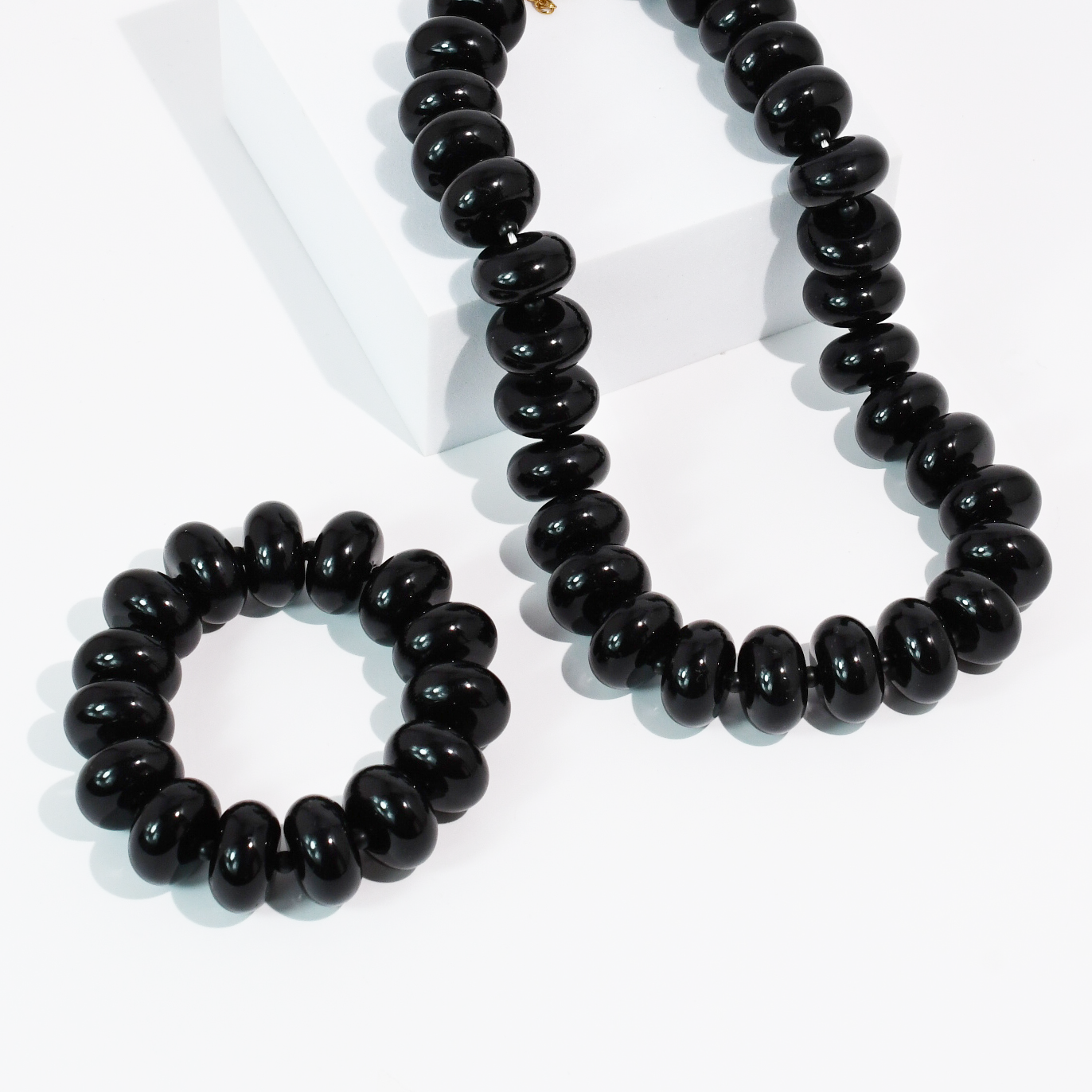 Sugar bead black set, women's jewelry set from Aurea Lux Collective boutique in Lawton, OK, image 1 of 3