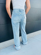 VERVET 90’S VINTAGE SUPER HIGH RISE FLARE JEANS - Bottoms