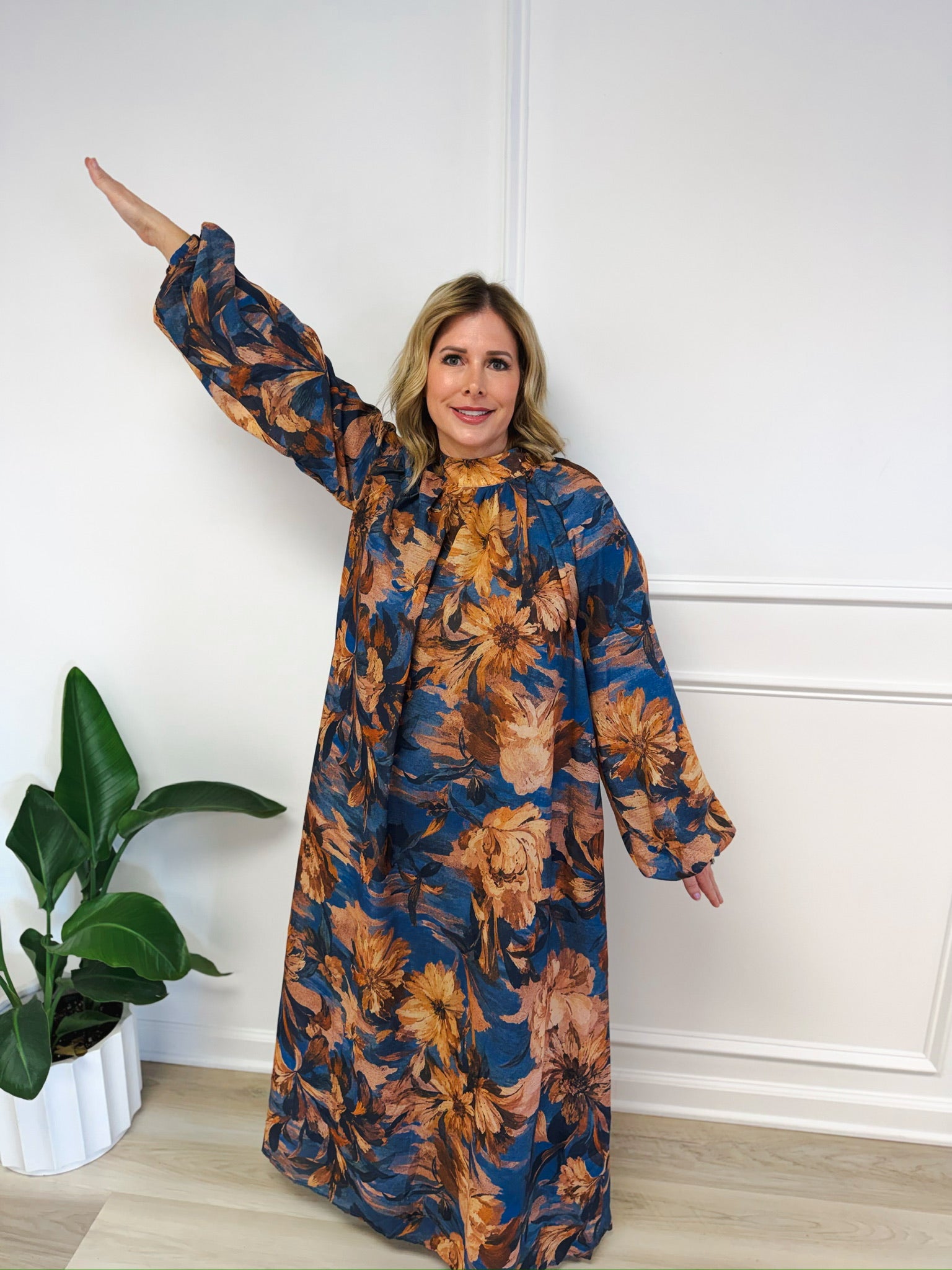 Golden Hour Floral Maxi Dress – detail view | Aurea Lux Collective