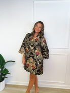 Painted in Fall floral mini dress, women's dress from Aurea Lux Collective boutique in Lawton, OK, image 3 of 5