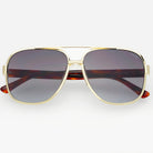 FREYRS CARTER unisex aviator sunglasses with gold metal frame, tortoise shell arms, and gradient grey lenses.