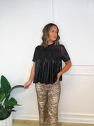 Midnight lace babydoll top, women's top from Aurea Lux Collective boutique in Lawton, OK, image 4 of 4