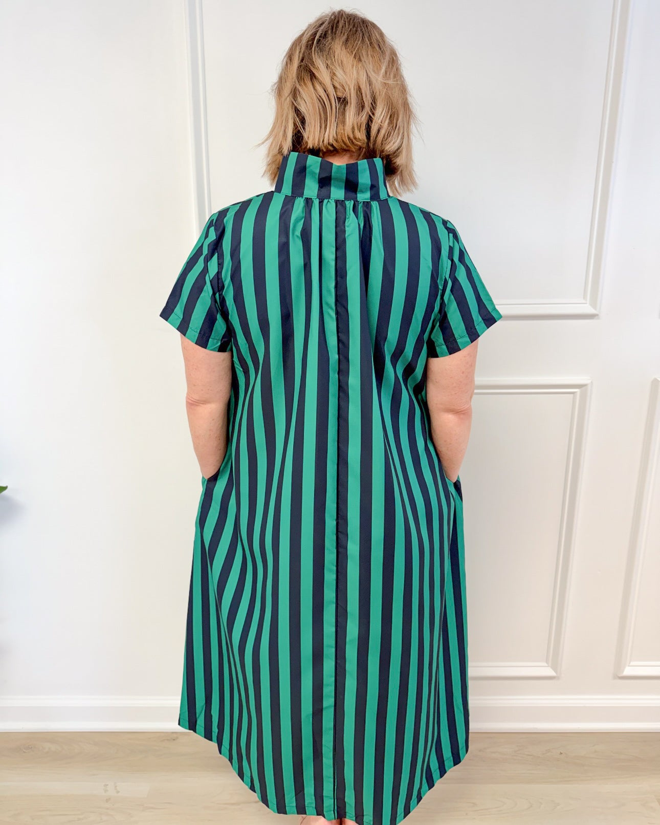 Main Attraction striped midi dress, women's dress from Aurea Lux Collective boutique in Lawton, OK, image 2 of 4