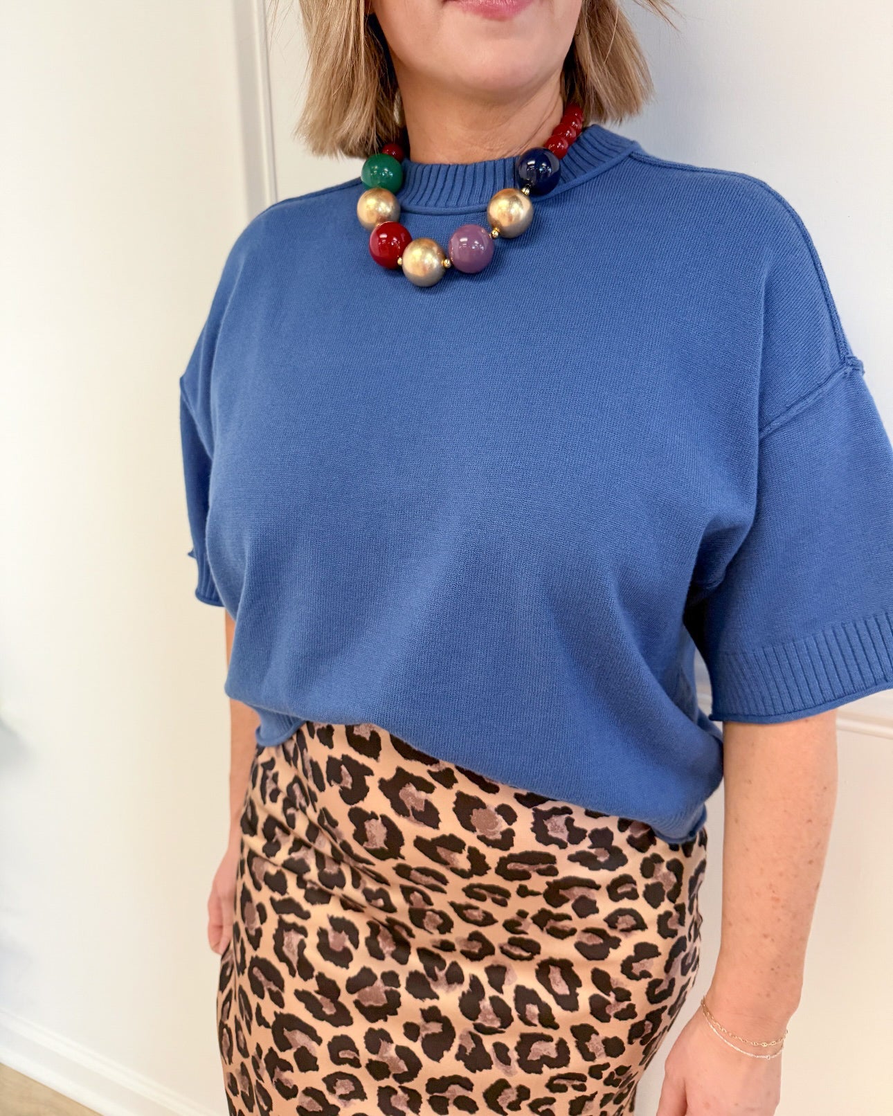 Blue Skies knit sweater, women's sweater from Aurea Lux Collective boutique in Lawton, OK, image 1 of 4