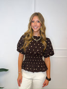 Sweet Spot polka dot top, women's top from Aurea Lux Collective boutique in Lawton, OK, image 2 of 4