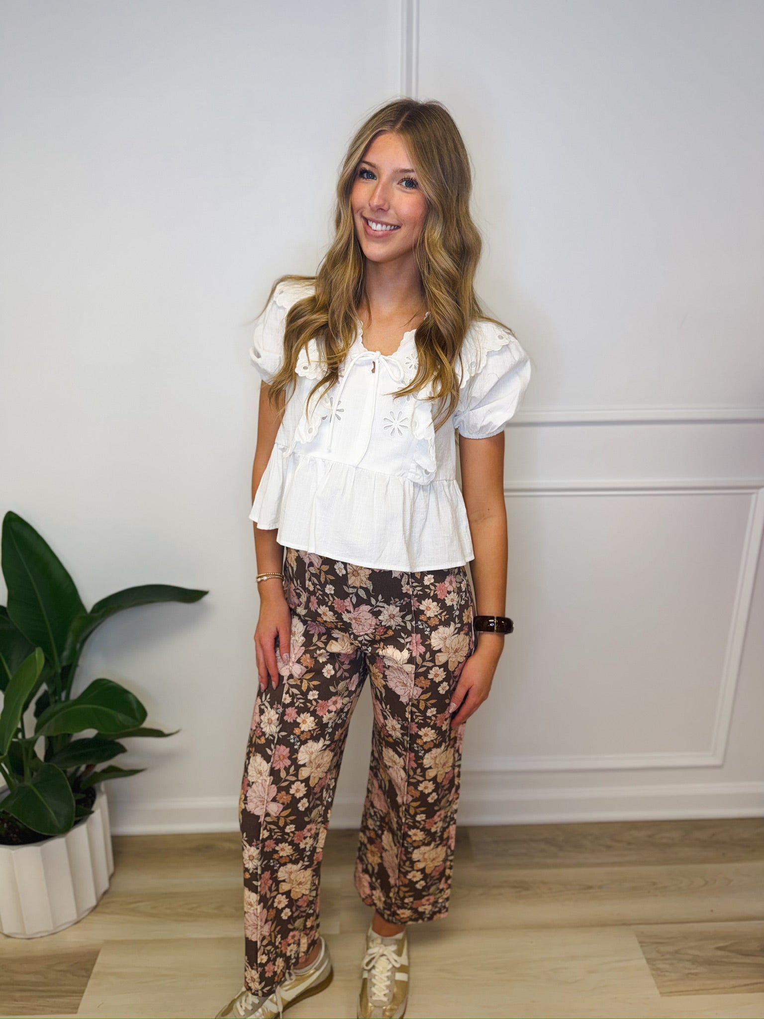 Vintage Bloom floral jeans, women's pants from Aurea Lux Collective boutique in Lawton, OK, image 4 of 4