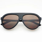 FREYRS MAXWELL sunglasses with black aviator frame and brown gradient lenses. Model number 215-1 visible on arm.