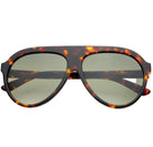 FREYRS MAXWELL SUNGLASSES: Tortoiseshell aviator sunglasses with gradient gray lenses and a thick, bold frame.