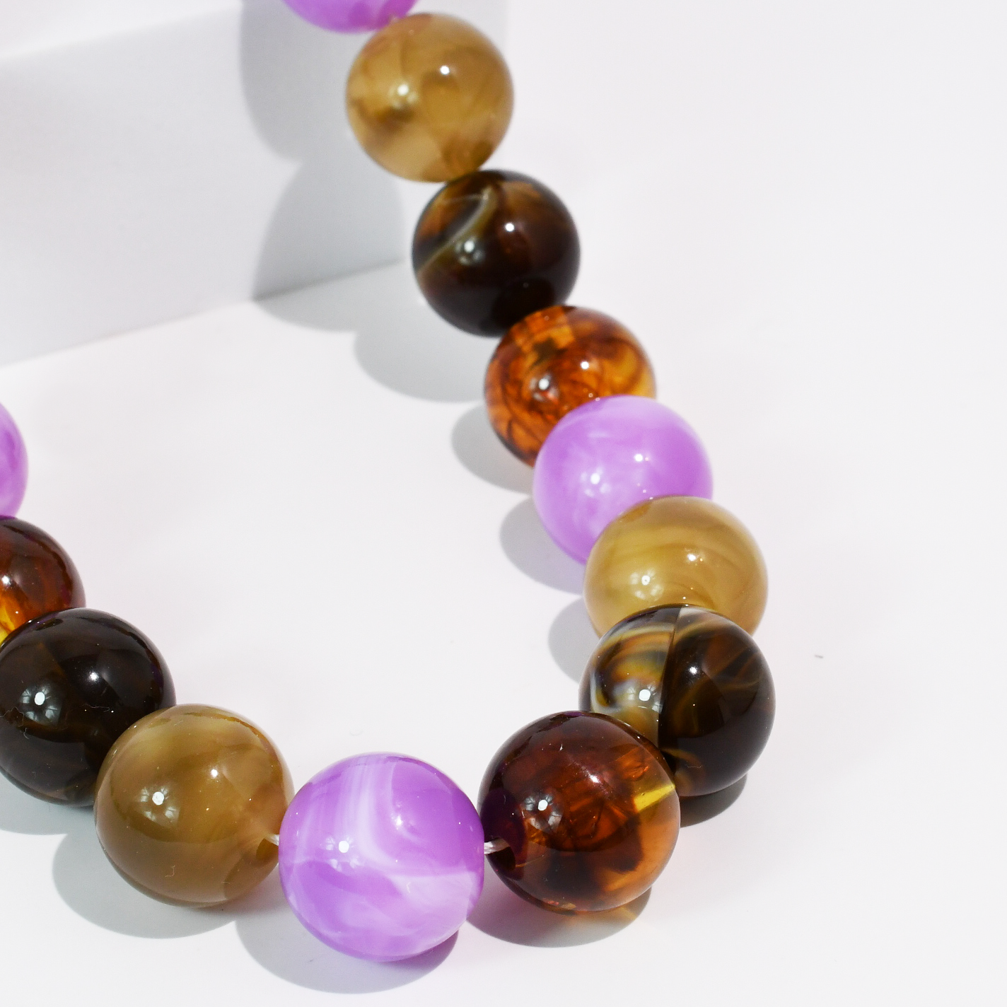 Pop of Joy purple & amber necklace, women's necklace from Aurea Lux Collective boutique in Lawton, OK, image 2 of 2