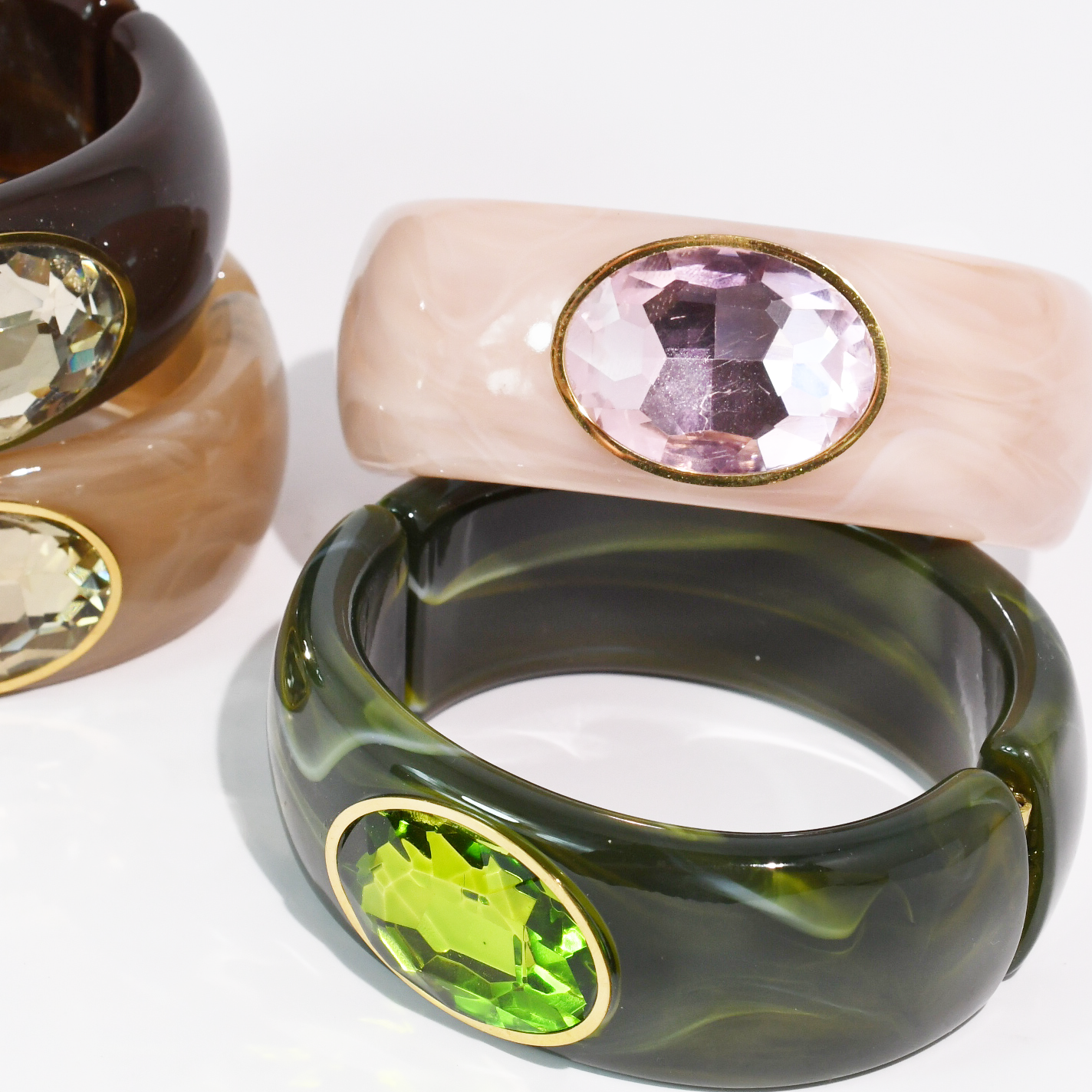 Gemstone resin cuff bracelet, women's bracelet from Aurea Lux Collective boutique in Lawton, OK, image 7 of 7
