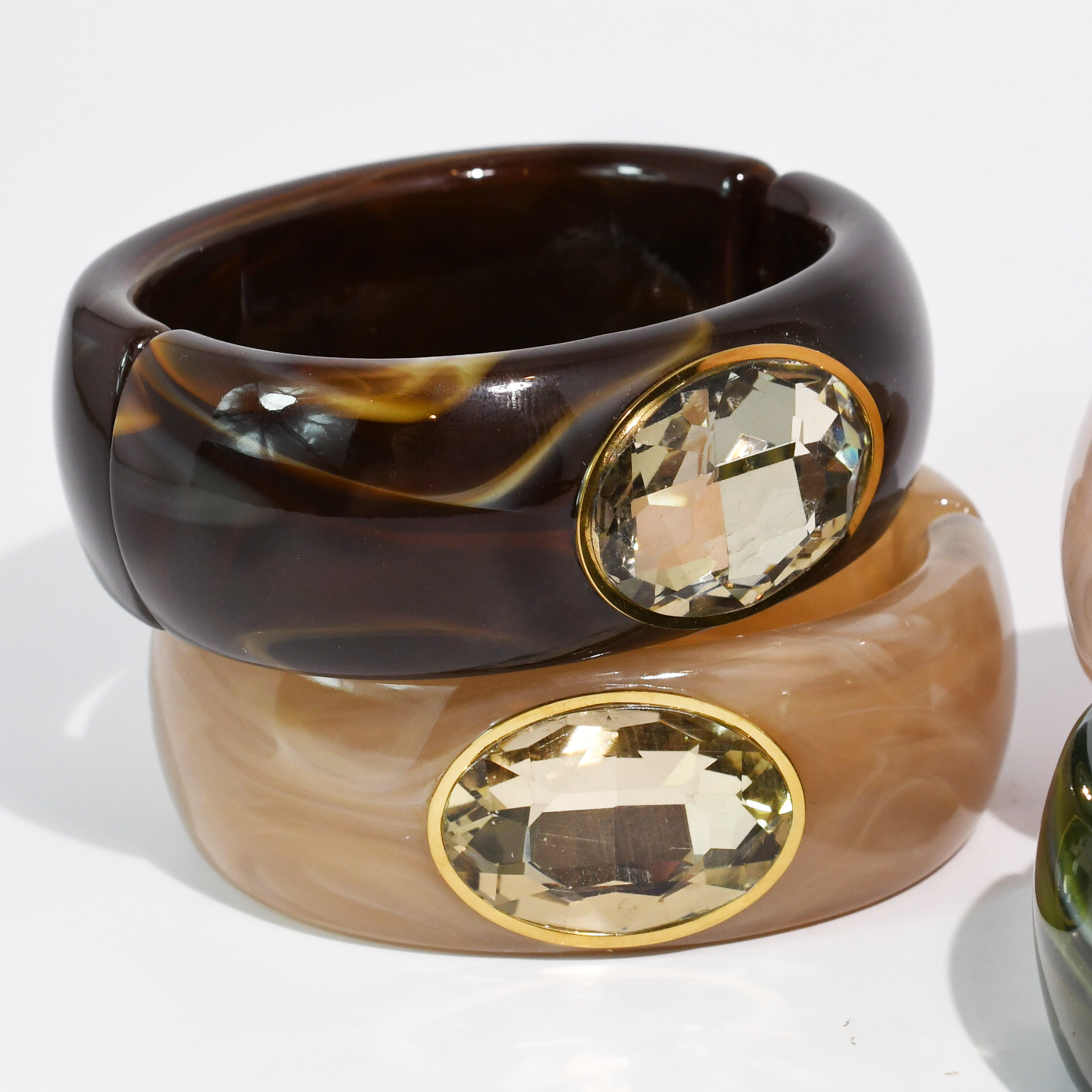 Gemstone resin cuff bracelet, women's bracelet from Aurea Lux Collective boutique in Lawton, OK, image 6 of 7