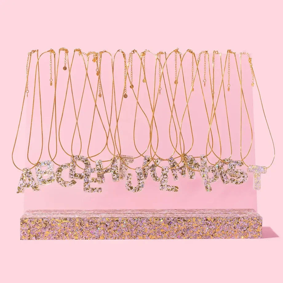 Box Chain Necklace - Letters - Pearl Confetti - Each - Necklaces