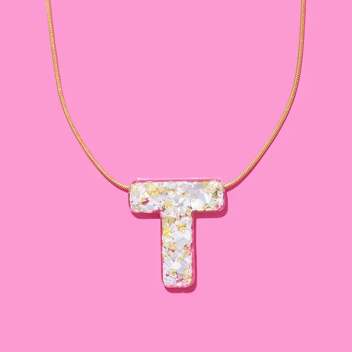 Box Chain Necklace - Letters - Pearl Confetti - Each - Necklaces