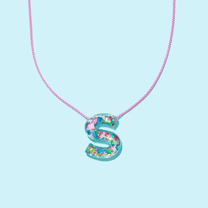 Acrylic Box Chain Necklace - Letters - Colorful Confetti - Each - Necklaces