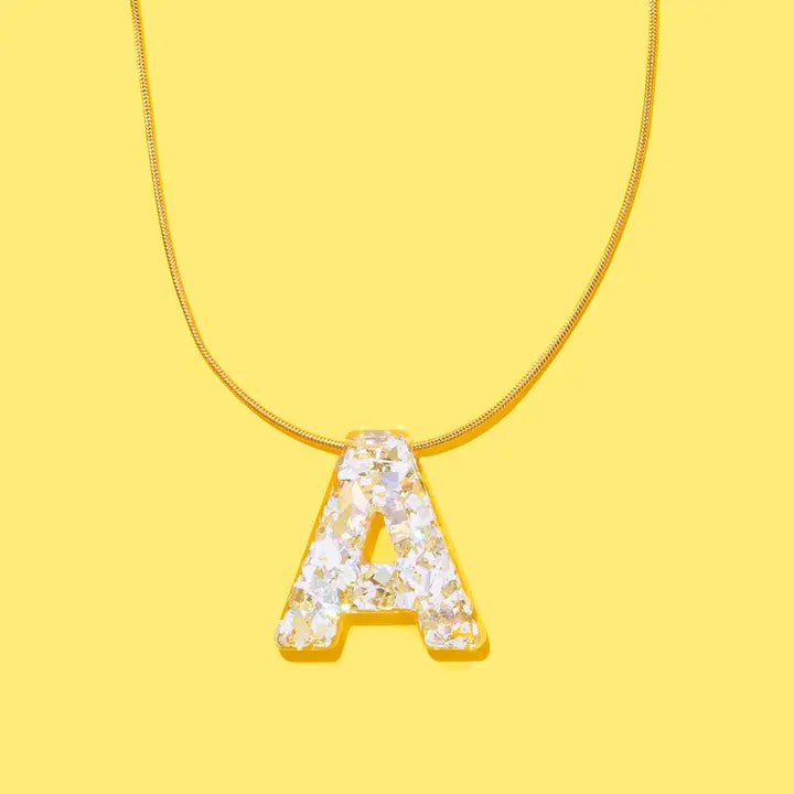 Box Chain Necklace - Letters - Pearl Confetti - Each - Necklaces