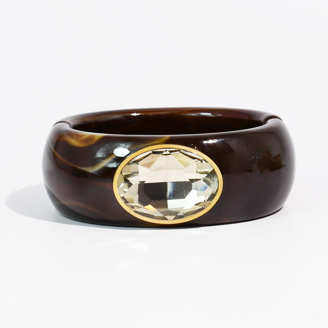 Gemstone resin cuff bracelet in dark brown, women's bracelet from Aurea Lux Collective boutique in Lawton, OK